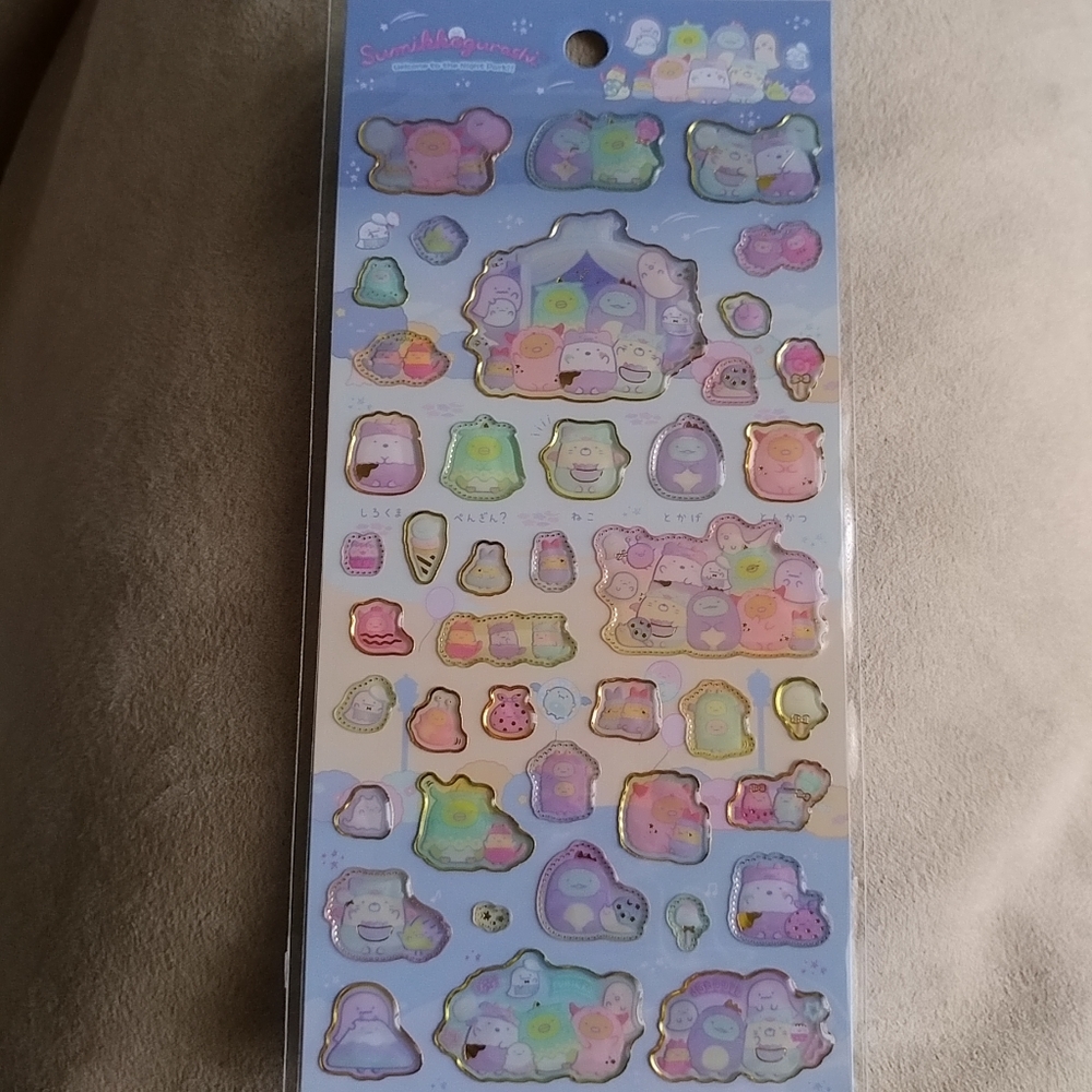 San-X Sumikko Gurashi Welcome to the Night Park epoxy stickers